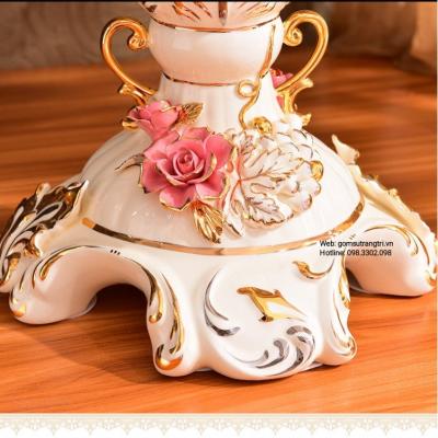 Bình hoa đắp nổi họa tiết Quả Lựu
